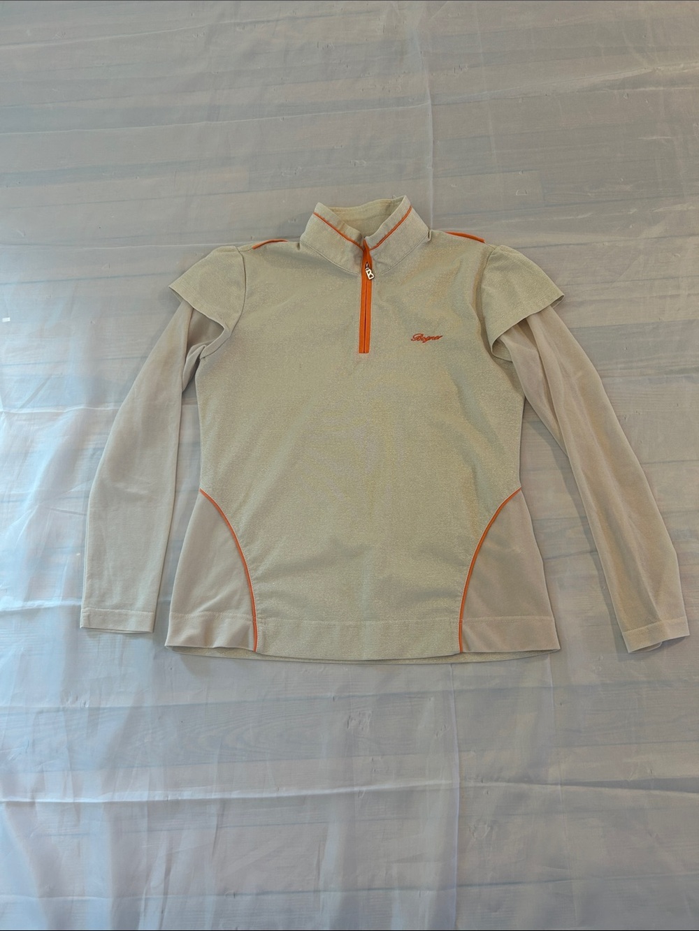 Bogner Cream Top with Black Logo Patch
